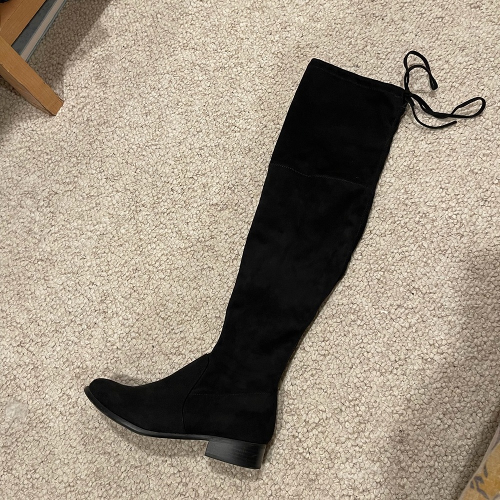 Knee high soft black boots